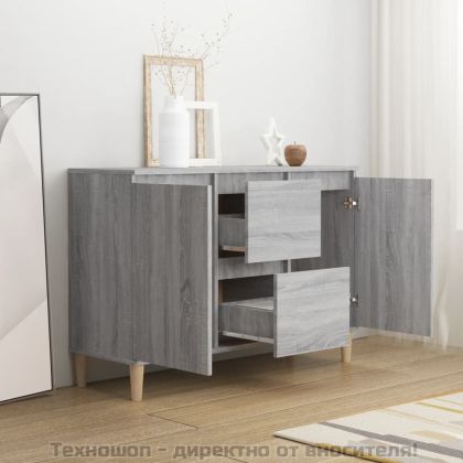 Сайдборд, сив сонома, 101x35x70 см, инженерно дърво