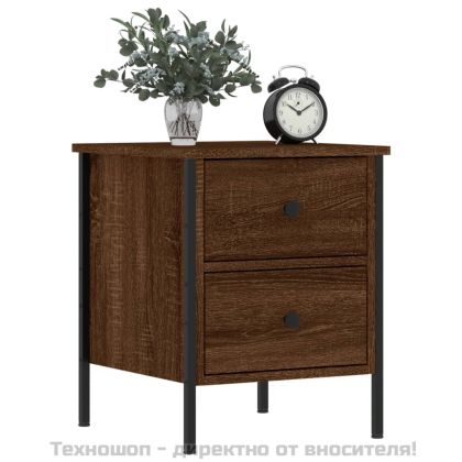 Нощни шкафчета 2 бр кафяв дъб 40x42x50 см инженерно дърво