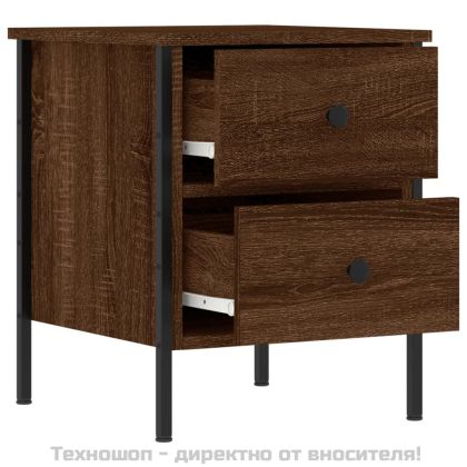 Нощни шкафчета 2 бр кафяв дъб 40x42x50 см инженерно дърво