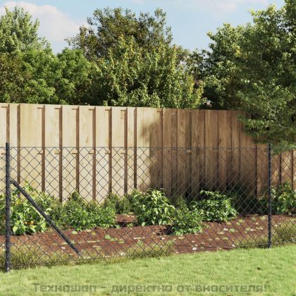 Плетена оградна мрежа с фланец, антрацит, 0,8x10 м