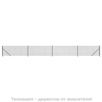 Плетена оградна мрежа с фланец, антрацит, 0,8x10 м