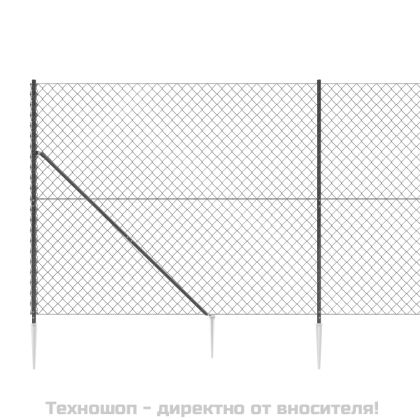 Плетена оградна мрежа с шипове, антрацит, 1,6x25 м