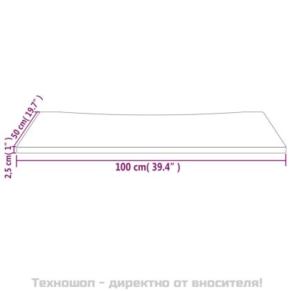 Плот за бюро, 100x50x2,5 см, борово дърво масив
