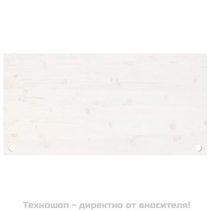 Плот за бюро, бял, 100x60x2,5 см, борово дърво масив
