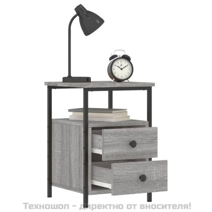 Нощни шкафчета 2 бр сив сонома 34x35,5x50 см инженерно дърво