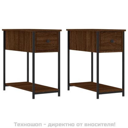 Нощни шкафчета 2 бр кафяв дъб 30x60x60 см инженерно дърво