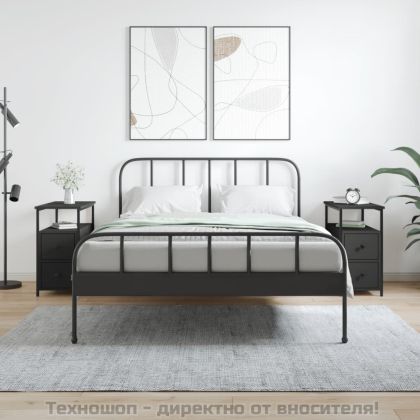 Нощни шкафчета 2 бр черни 30x60x60 см инженерно дърво