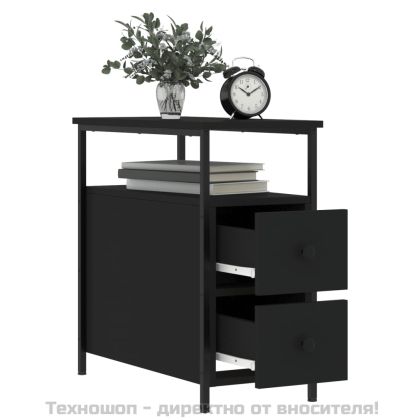 Нощни шкафчета 2 бр черни 30x60x60 см инженерно дърво