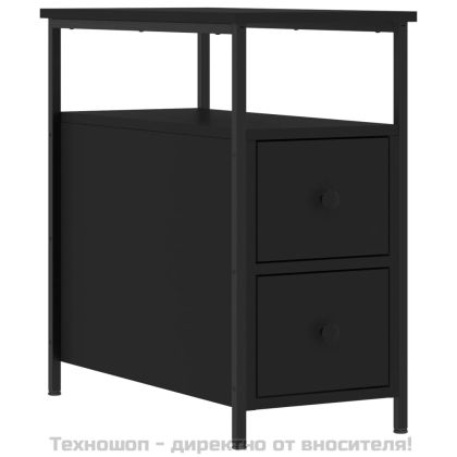 Нощни шкафчета 2 бр черни 30x60x60 см инженерно дърво