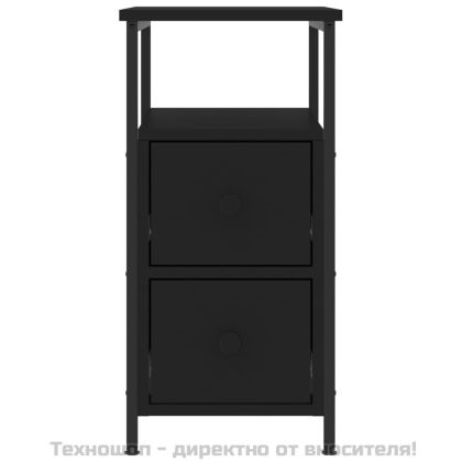 Нощни шкафчета 2 бр черни 30x60x60 см инженерно дърво