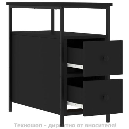 Нощни шкафчета 2 бр черни 30x60x60 см инженерно дърво