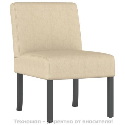 Ниско кресло, кремаво, текстил