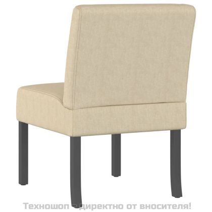 Ниско кресло, кремаво, текстил