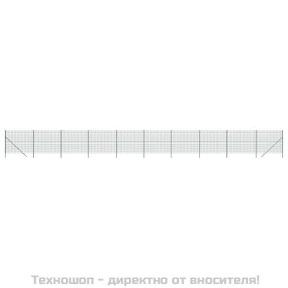 Ограда от телена мрежа зелена 1,6x25 м поцинкована стомана