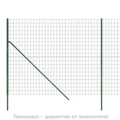 Ограда от телена мрежа зелена 1,6x25 м поцинкована стомана