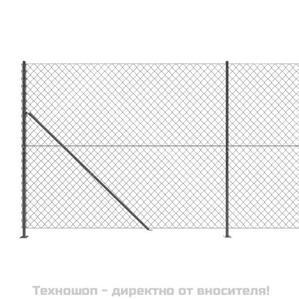 Плетена оградна мрежа с фланец, антрацит, 1,6x10 м