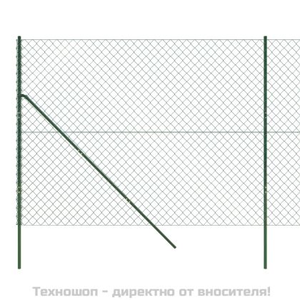 Плетена оградна мрежа, зелена, 1,4x10 м