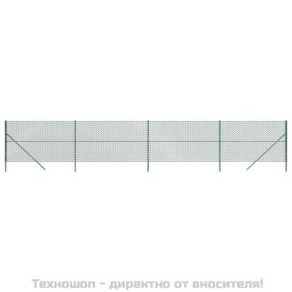 Плетена оградна мрежа, зелена, 1,6x10 м