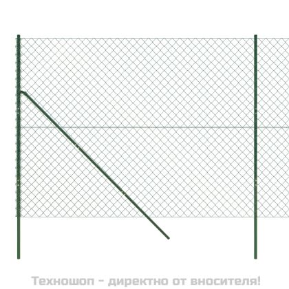 Плетена оградна мрежа, зелена, 1,4x25 м