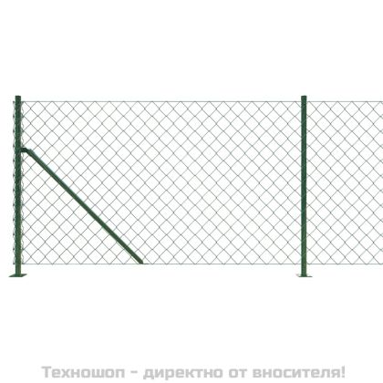 Плетена оградна мрежа с фланец, зелена, 1x25 м