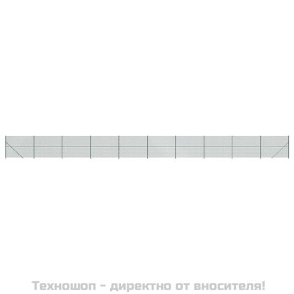 Плетена оградна мрежа с фланец, зелена, 1,4x25 м