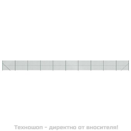 Плетена оградна мрежа с фланец, зелена, 1,6x25 м