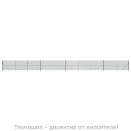 Плетена оградна мрежа с фланец, зелена, 2,2x25 м