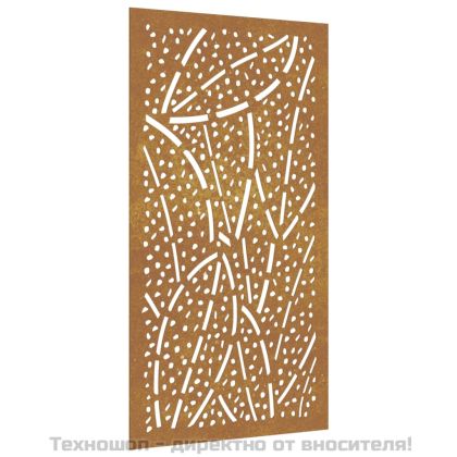 Градинска декорация 105x55 см кортенова стомана дизайн с листа