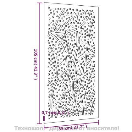 Градинска декорация 105x55 см кортенова стомана дизайн с листа