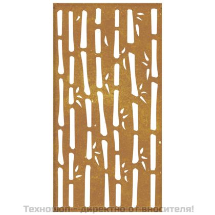 Градинска декорация 105x55 см кортенова стомана дизайн бамбук