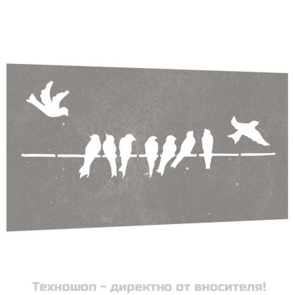 Градинска декорация 105x55 см кортенова стомана дизайн с птици