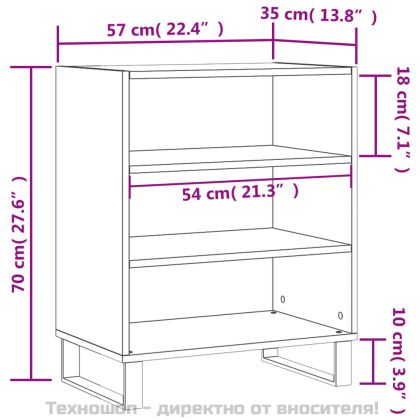 Бюфет бял гланц 57x35x70 см инженерно дърво