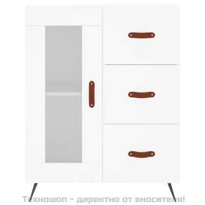 Сайдборд, бял, 69,5x34x90 см, инженерно дърво