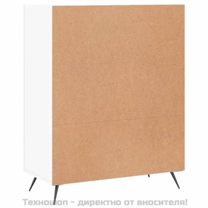 Сайдборд, бял, 69,5x34x90 см, инженерно дърво