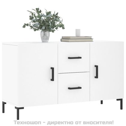Сайдборд, бял, 100x36x60 см, инженерно дърво