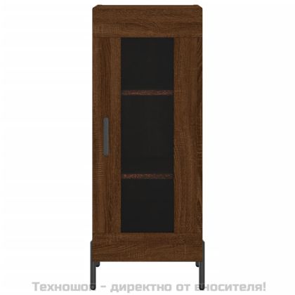 Сайдборд, кафяв дъб, 34,5x34x90 см, инженерно дърво