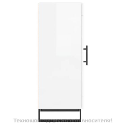 Сайдборд, бял гланц, 34,5x34x90 см, инженерно дърво