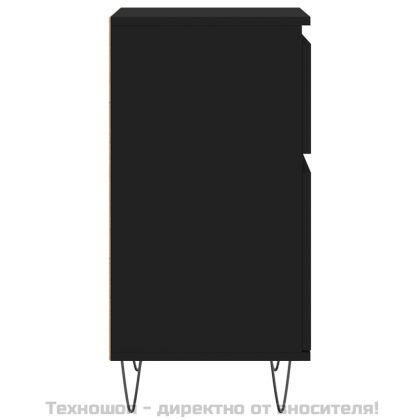 Бюфети, 2 бр, черни, 40x35x70 см, инженерно дърво