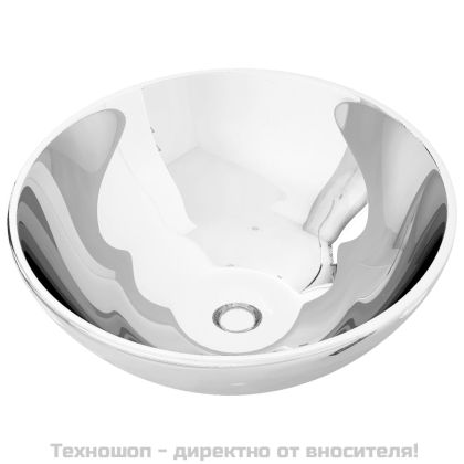 Мивка, 32,5 x14 см, керамична, сребриста