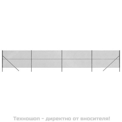 Плетена оградна мрежа, антрацит, 1,4x10 м