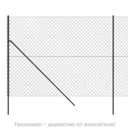 Плетена оградна мрежа, антрацит, 1,4x10 м