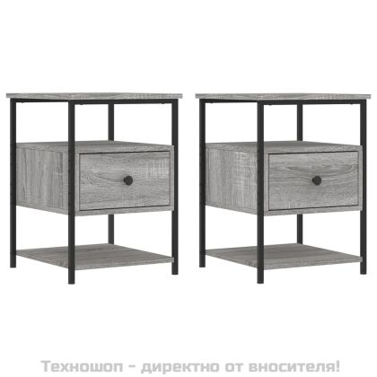 Нощни шкафчета 2 бр сива сонома 40x42x56 см инженерно дърво