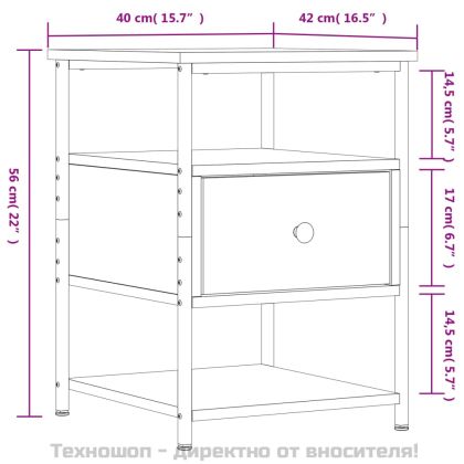 Нощни шкафчета 2 бр сива сонома 40x42x56 см инженерно дърво