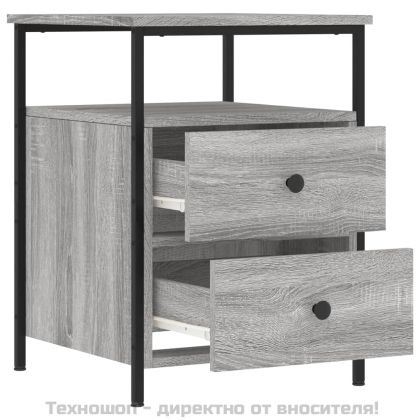 Нощни шкафчета, 2 бр, сив сонома, 44x45x60 см, инженерно дърво