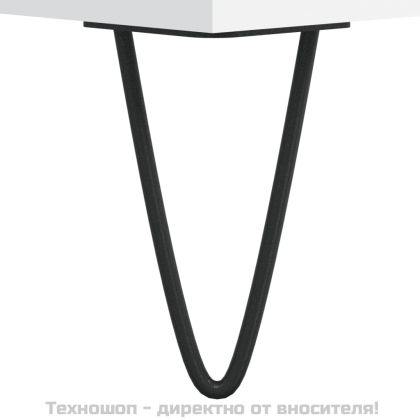 Сайдборд, бял, 34,5x34x90 см, инженерно дърво