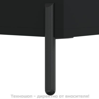 Сайдборд, черен, 34,5x34x90 см, инженерно дърво