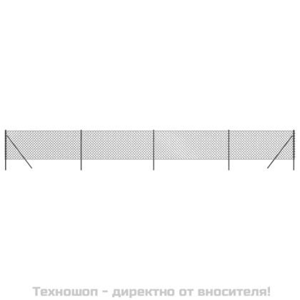 Плетена оградна мрежа, антрацит, 1x10 м