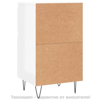 Бюфети 2 бр бял гланц 40x35x70 см инженерно дърво