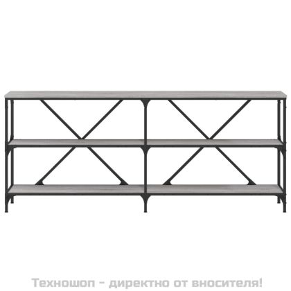Конзолна маса сив сонома 180x30x75 см инженерно дърво и желязо