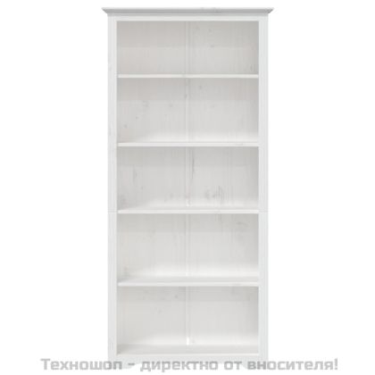 Етажерка за книги BODO бяла 82x40x173 см бор масив 5 нива
